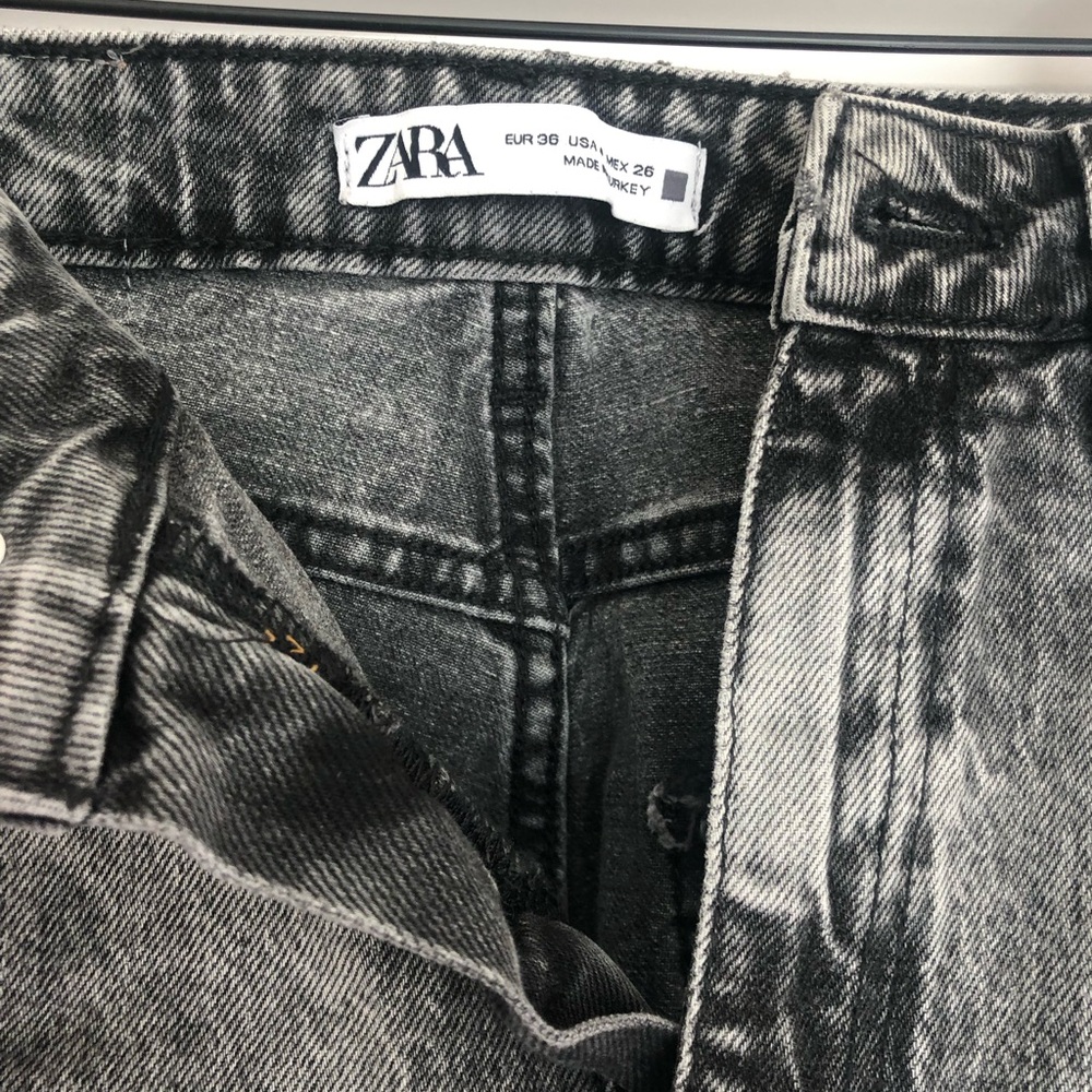 Zara boot cut, split hem high waisted denim jeans